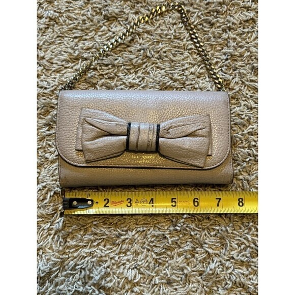KATE SPADE NY Rosewood Place Milou Clutch Wallet Pink Removable Chain H154 Bow - Picture 15 of 16